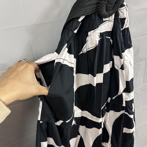 Maeve Dress Womens Large The Somerset Maxi Black White Belted Boho Chic Casual - Picture 9 of 16